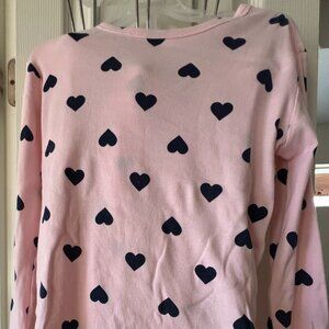 Gap girl PJ set PINK  size 12  with heart print